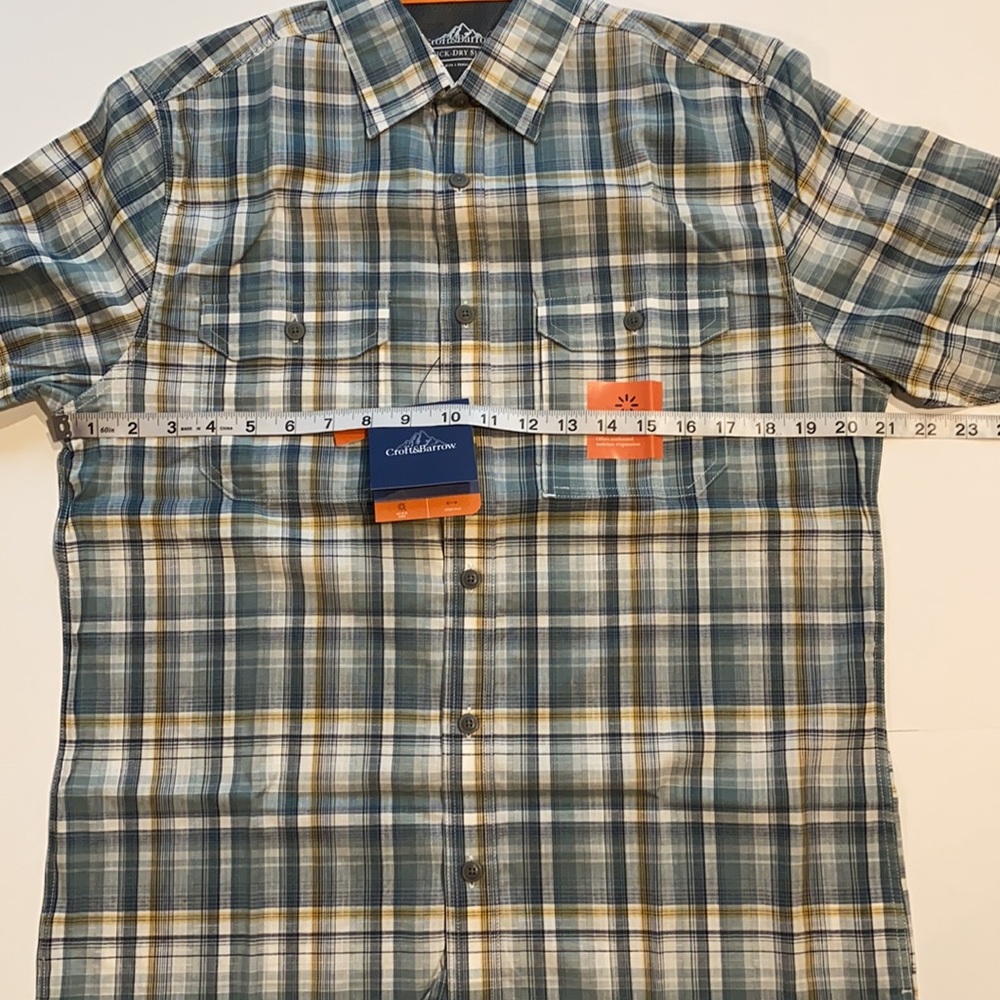 Croft & Barrow SZ Small Plaid Quick Dry Shirt D26 - Picture 9 of 11